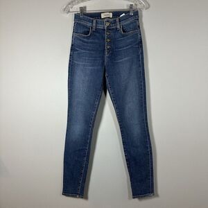 Baldwin Size 26 Karli High Rise Cropped Button Fly‎ Skinny Jeans